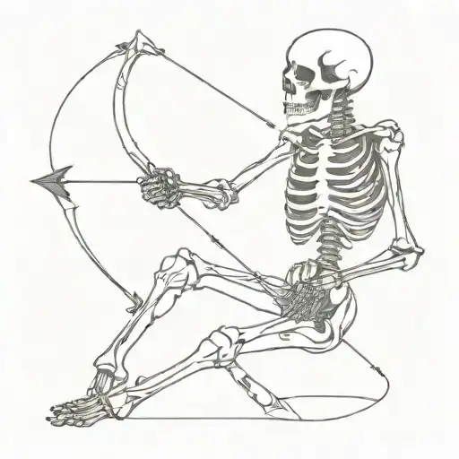A Skeleton Holding Arrows In His Hand