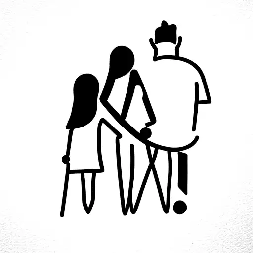 Father With Daughter And Son