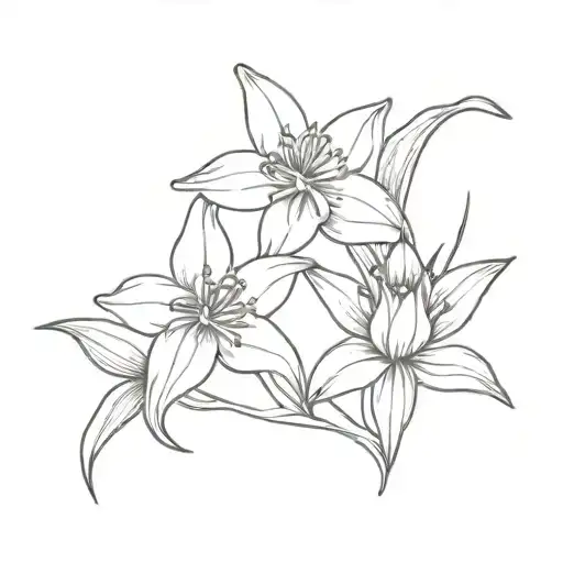 Lily And Daffodil Entwined