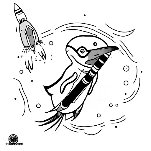 Penguin Holding Rocketlauncher