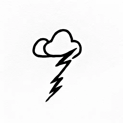 Cloud With Z-shaped Lightning