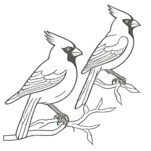 Male And Female Cardinals Fineline