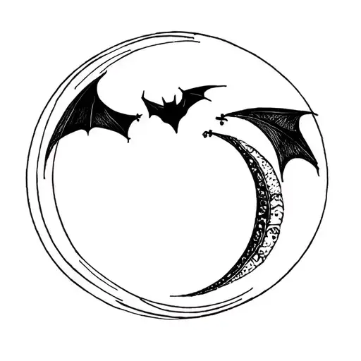 Bat And Moon