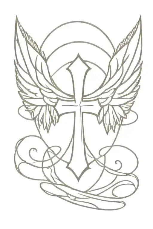 Scottish Cross With Angel Wings