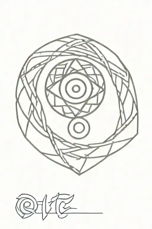 Celtic Knot Evil Eye Symbol Integrated Circuitry