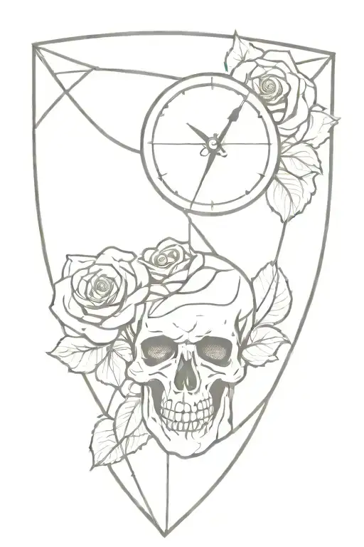 Skull Rose Sand Clock