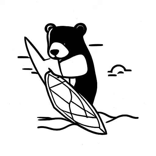 Bear With A Surfboard