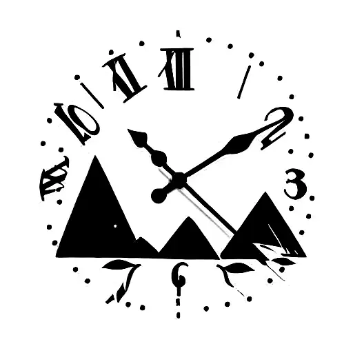 Mountains With Sisu Lettres Into A Old Clock And Lots Of Flowers