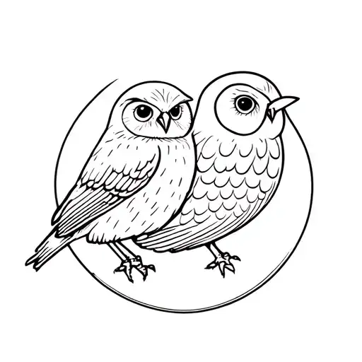 Simple Monoline Robin And Owl Intertwined Within