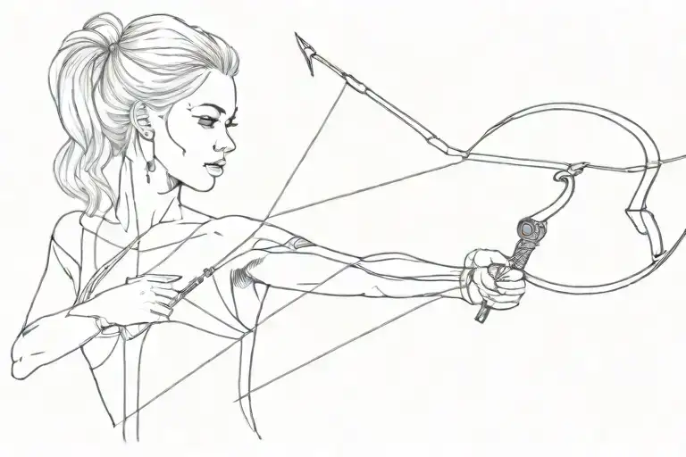 Maddison With Bow And Arrow Going