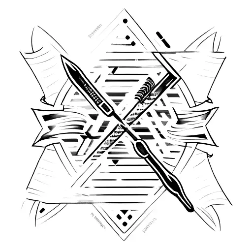 Two Crossing Arrow With A Date Underneath It