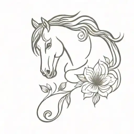Horse And Flower