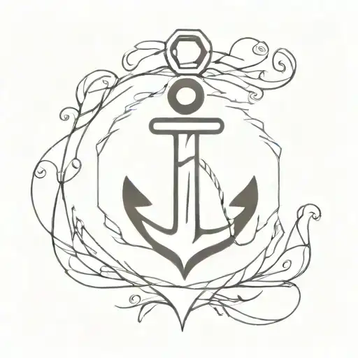 Letters A K With Anchor Surrounded