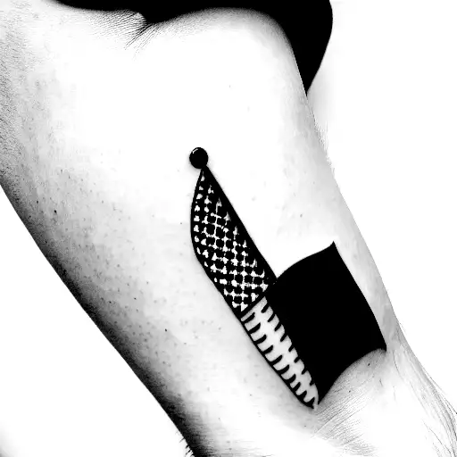 Black And White Sleeve Featuring Guitar And American Flag