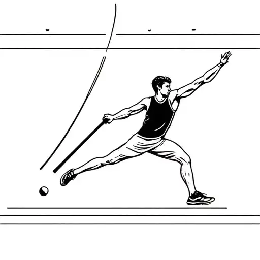 A Men Doing Javelin Throw And In The Background Is A Track And Field Track