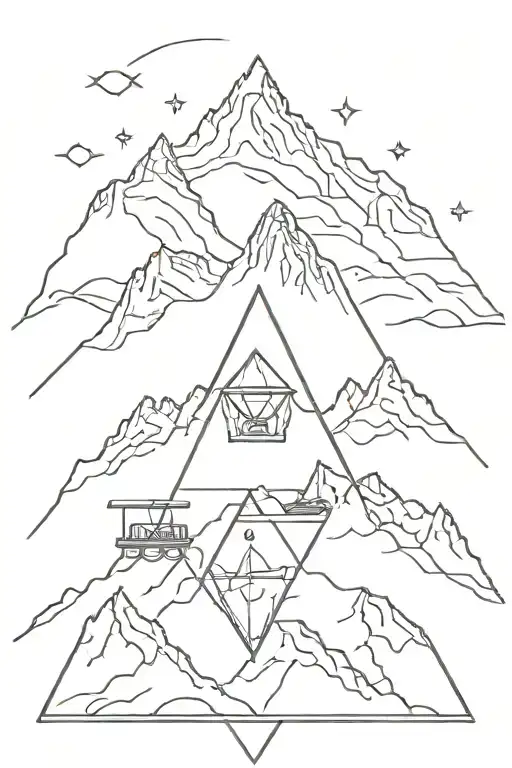 Diamond With Mountains And Ski Lift