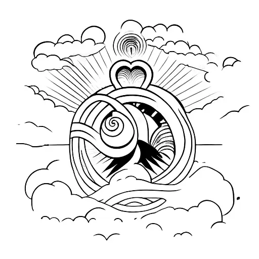 A Serene Beach Scene With A Sun And The Words 'Infinite Love And Gratitude'