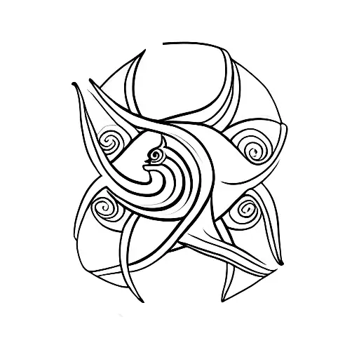 A Minimalist Tattoo Of A Seashell With The Zodiac Sign Of Leo Inside