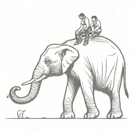 People Hunt Elephant