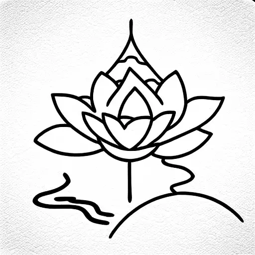 Mountain With Lotus Flowers