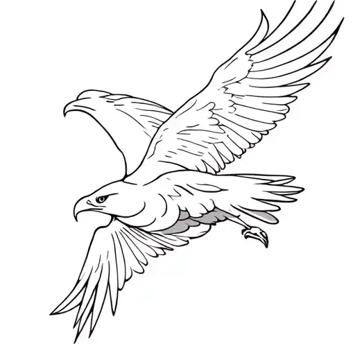 Eagle At Fly -Minimalistic Fine Line Abstract