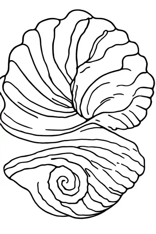 Seashell And Waves Flowing