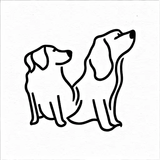 Dog And Woman Side By Side