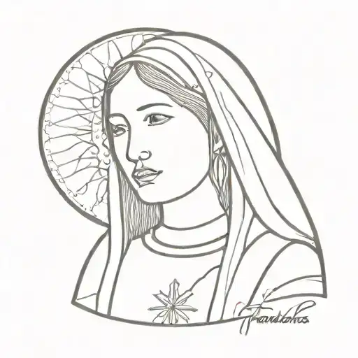 Profile Face Of Our Lady Of Aparecida With Comic Book Style