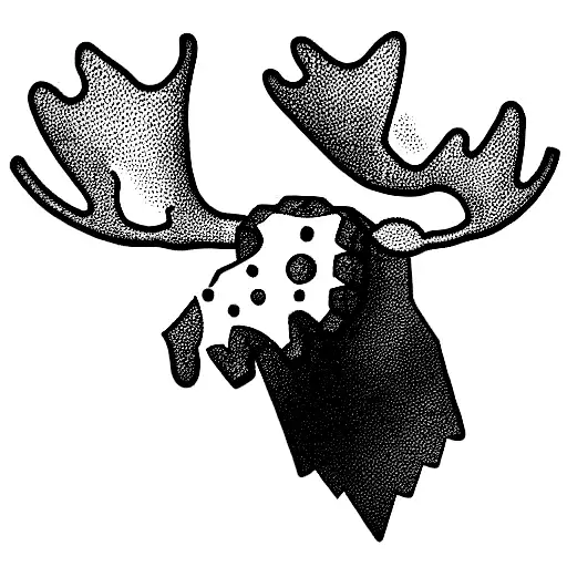 Moose With Gears In Background