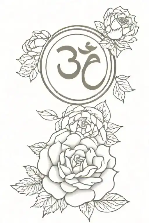 Marigold And Rose With Om Sign Incorporated