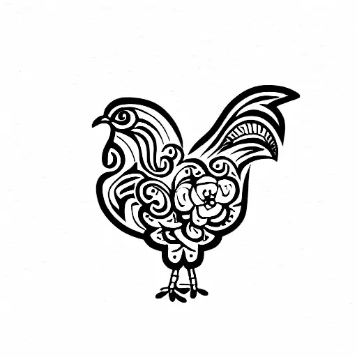 Chicken With Floral Design