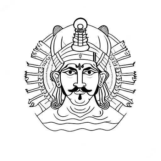 Half Face Of Lord Shiva And Half Face Of Bhagat Singh In Cowboy Hat