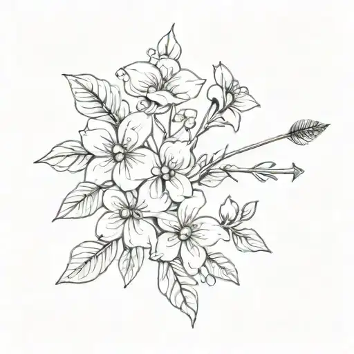 Forget Me Not Flowers Arrow Piercing