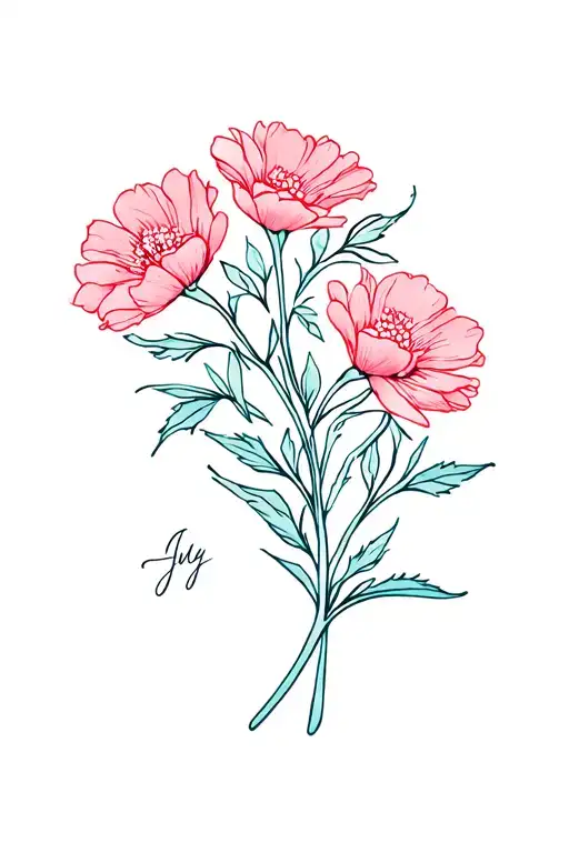 July Birth Floral