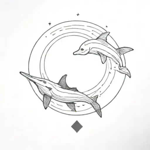 Ocean Animal Nature Fine Line Simple Small Singular Focus Point