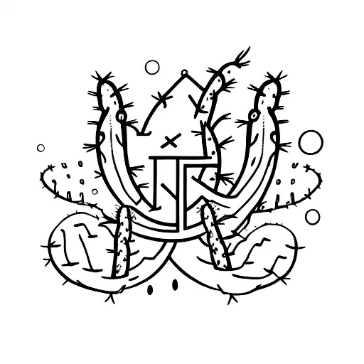Cactus With Initials Kkd Ii Intertwined