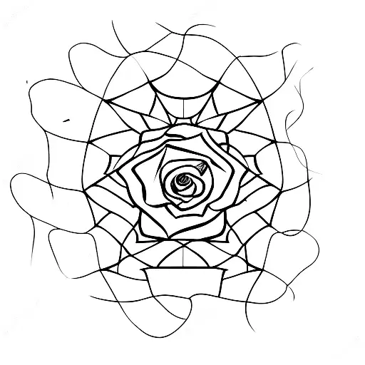 Rose With Spider On Stem