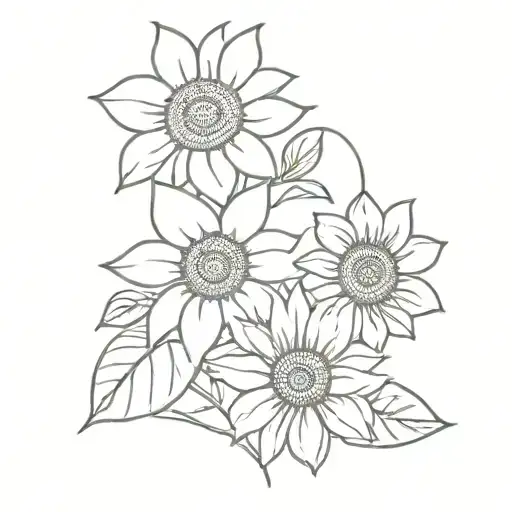 Sunflower Daisy Heart Shape