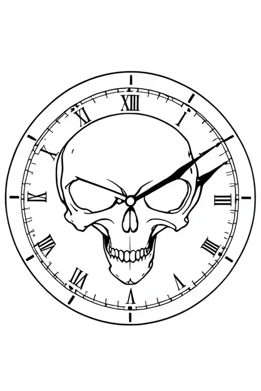Skull And Time Piece