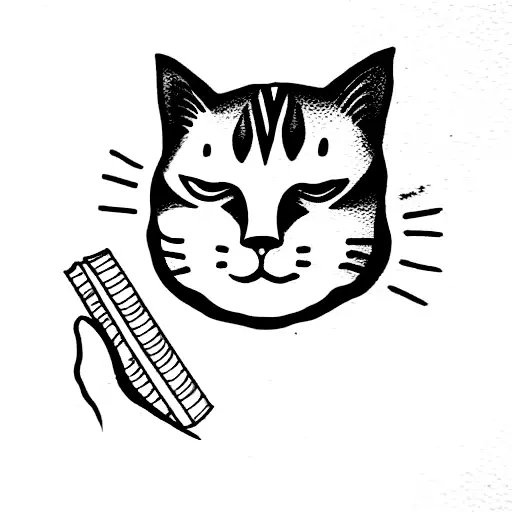 Two Cats One With A Book One With A Knife