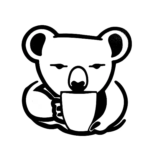 Koala Drinking Coffee