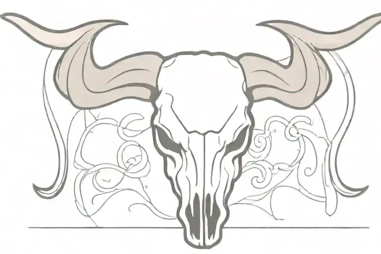Texas Long Horn Bull Skull