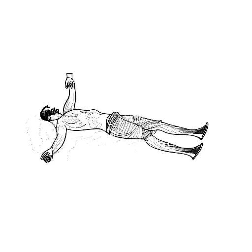 A Man Laying In Water