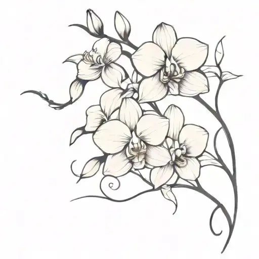 Hand Tattoo Lilac Flower And Orchid Vine Wrapping