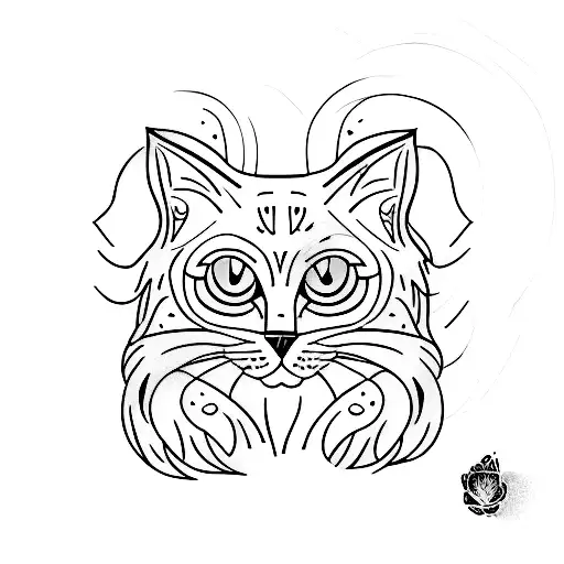 A Minimalist Tattoo Of A Cat With Lana Del Rey's Signature