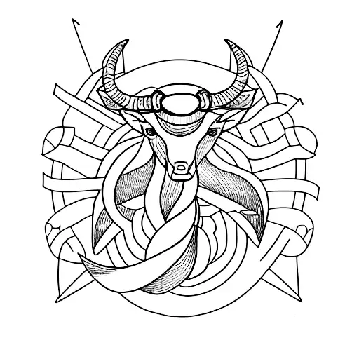 Cancer Ribbon With Taurus Star Sign