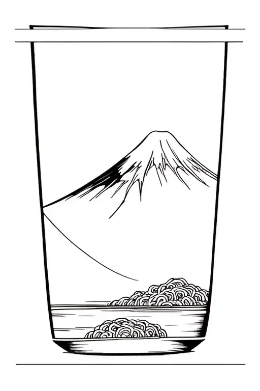 Ramen Mt Fuji Background Black
