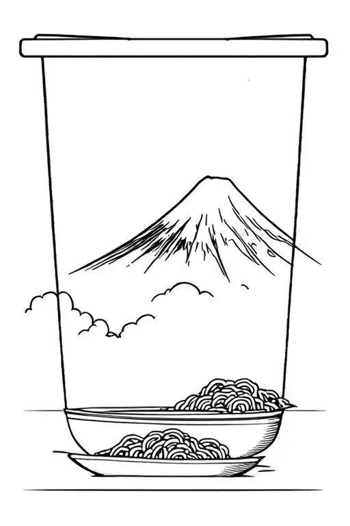 Ramen Mt Fuji Background Black