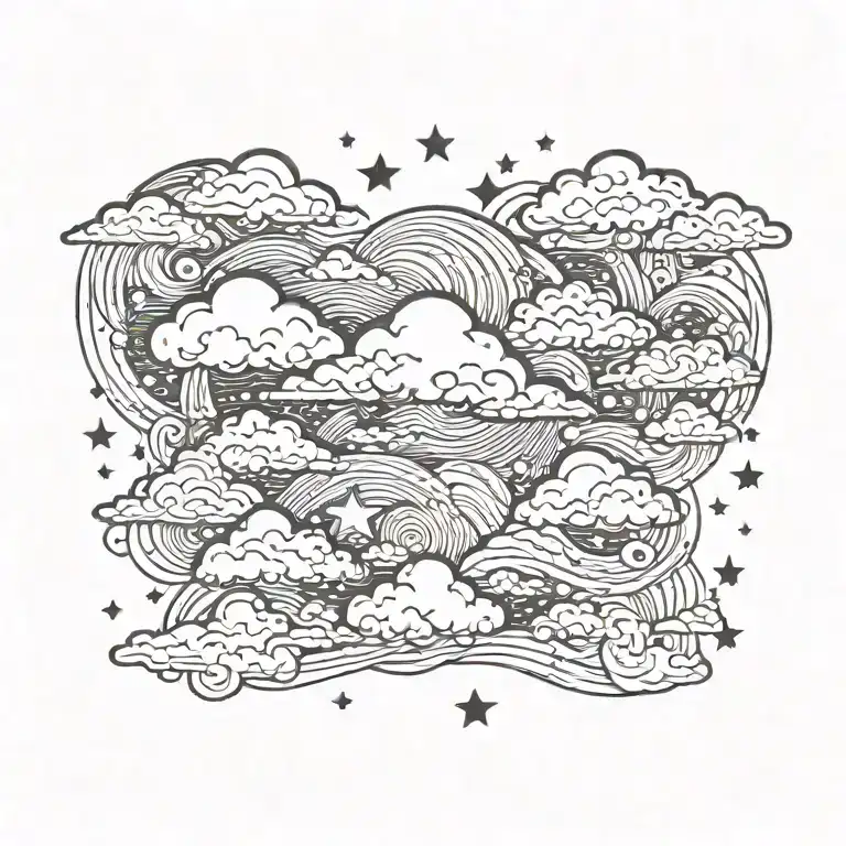 Clouds And Stars Night Sky