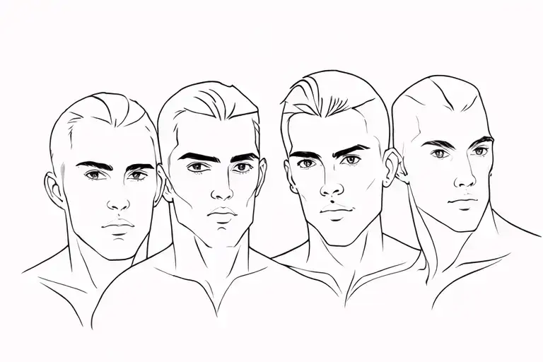 4 Stylized Male Brothers